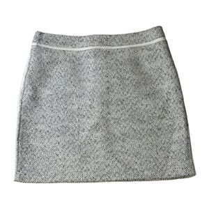 White House Black Market Tweed Boot Mini Skirt In Black Ecru Grey Size 4 NWT